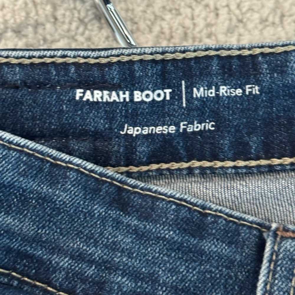 AG Adriano Goldschmied Farrah Boot Mid-Rise Jeans in Dark Blue Denim